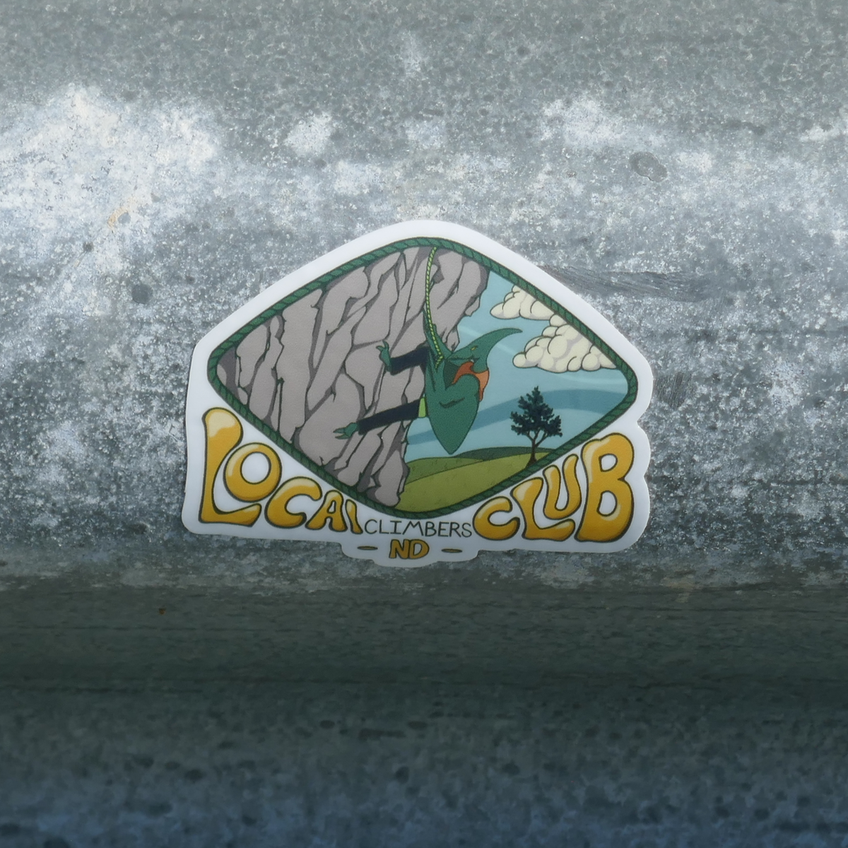 Club Sticker featuring original Local Climbers Club artwork for climbing gear and adventure essentials