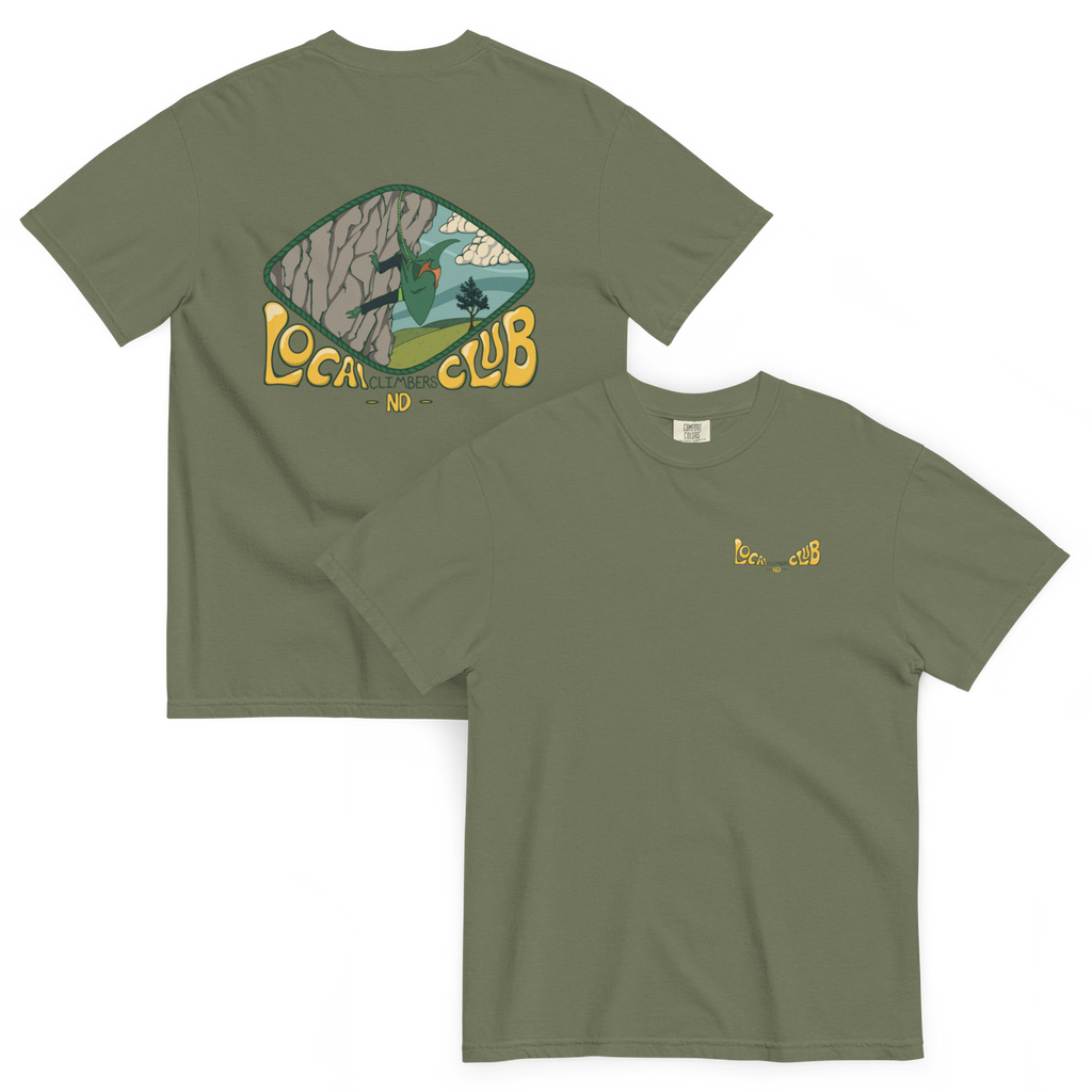 The Club Tee relaxed-fit climbing shirt shown from the back