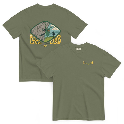 The Club Tee relaxed-fit climbing shirt shown from the back
